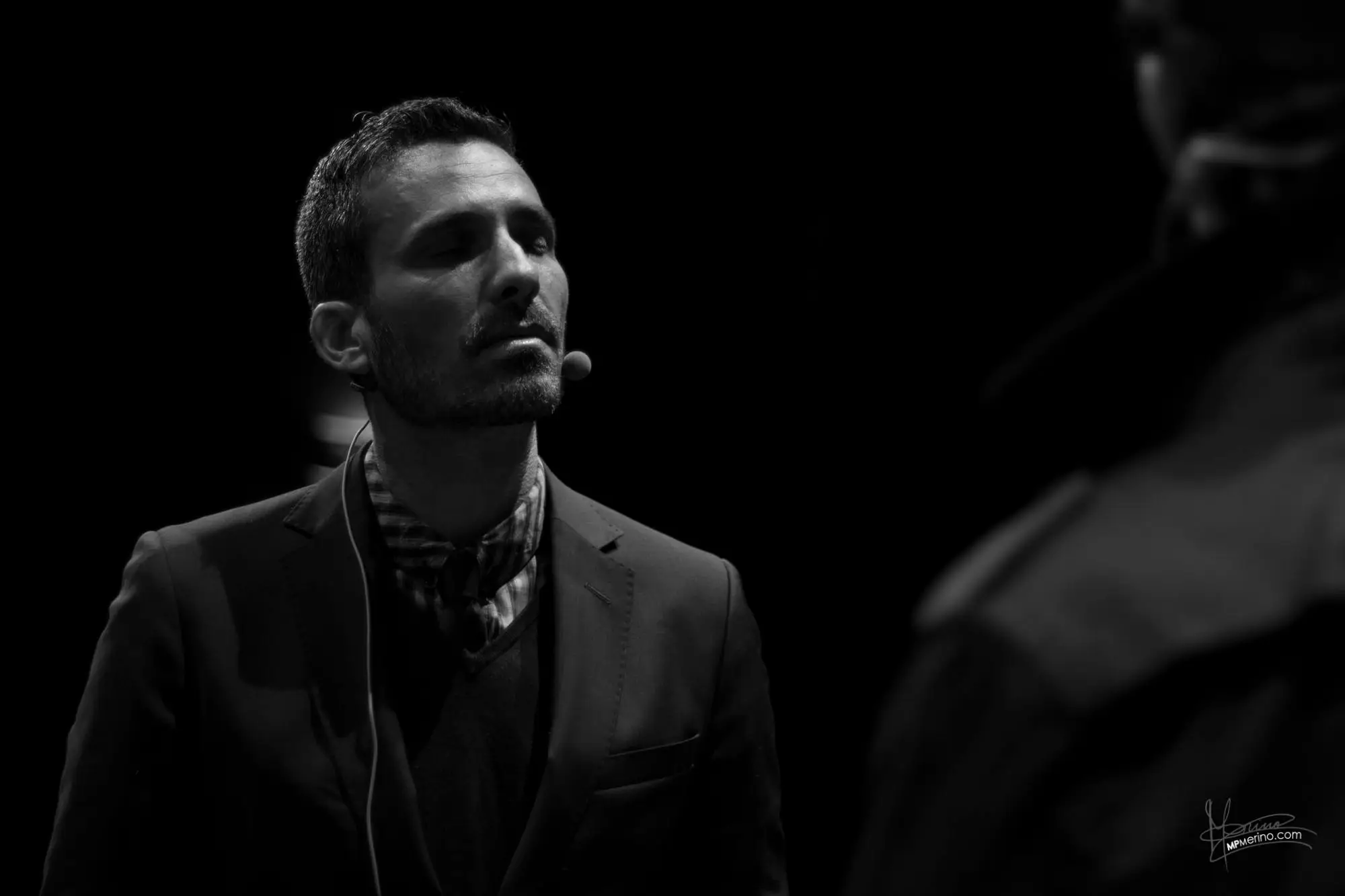 Portrait of an actor preparing for the start of a show