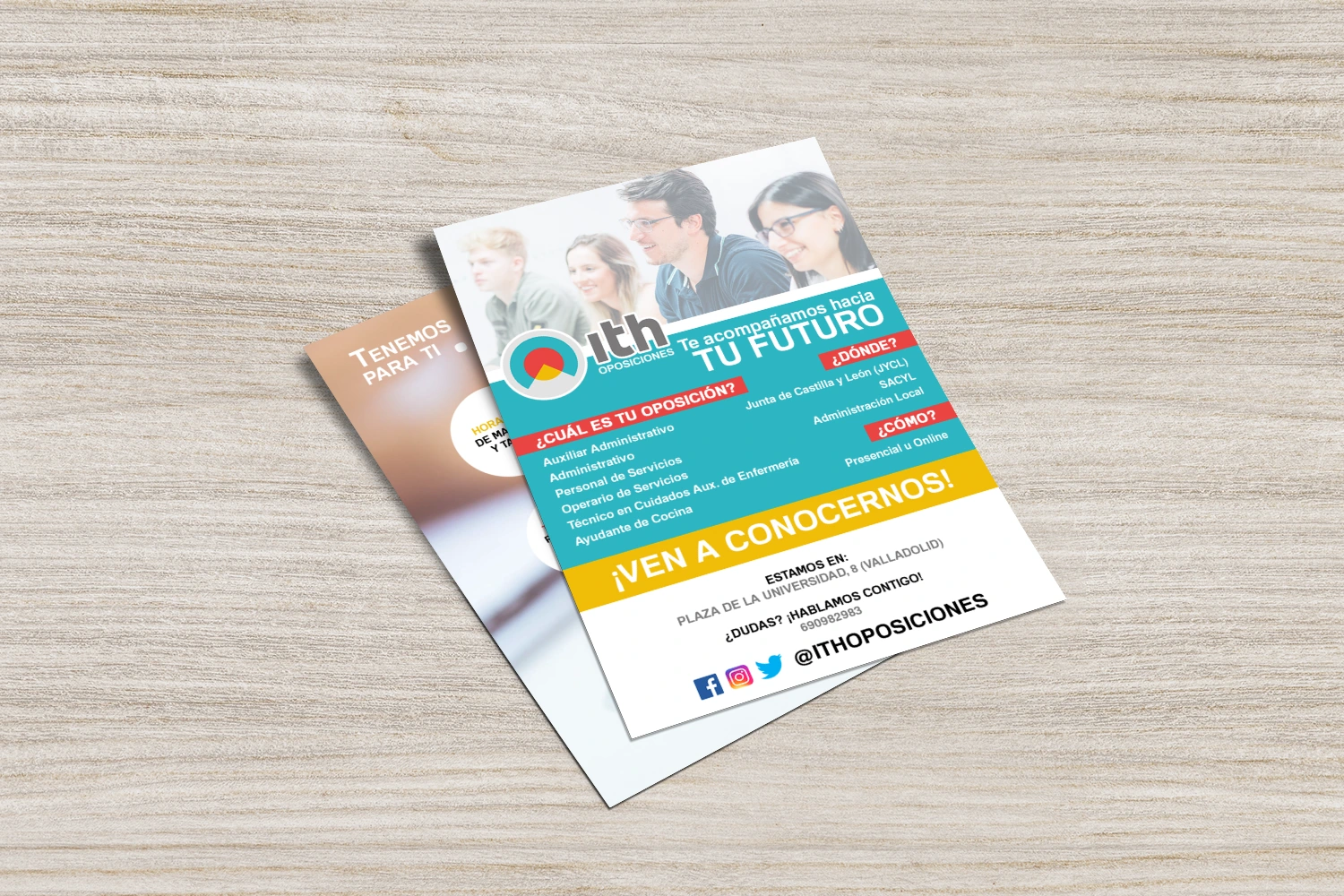 Advertising brochures for a competitive examination school